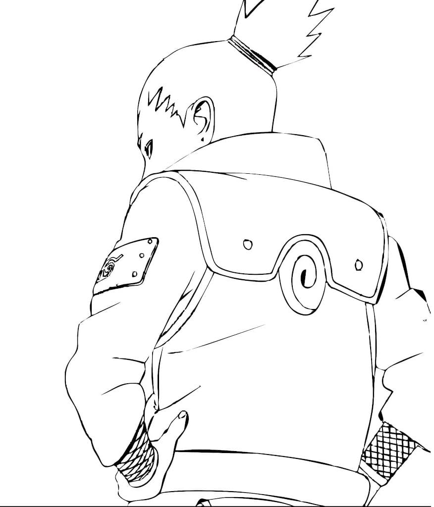 Drawing of Nara Shikamaru coloring page