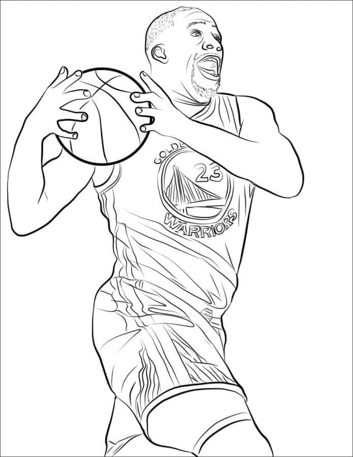 Draymond Green Running With The Ball coloring page