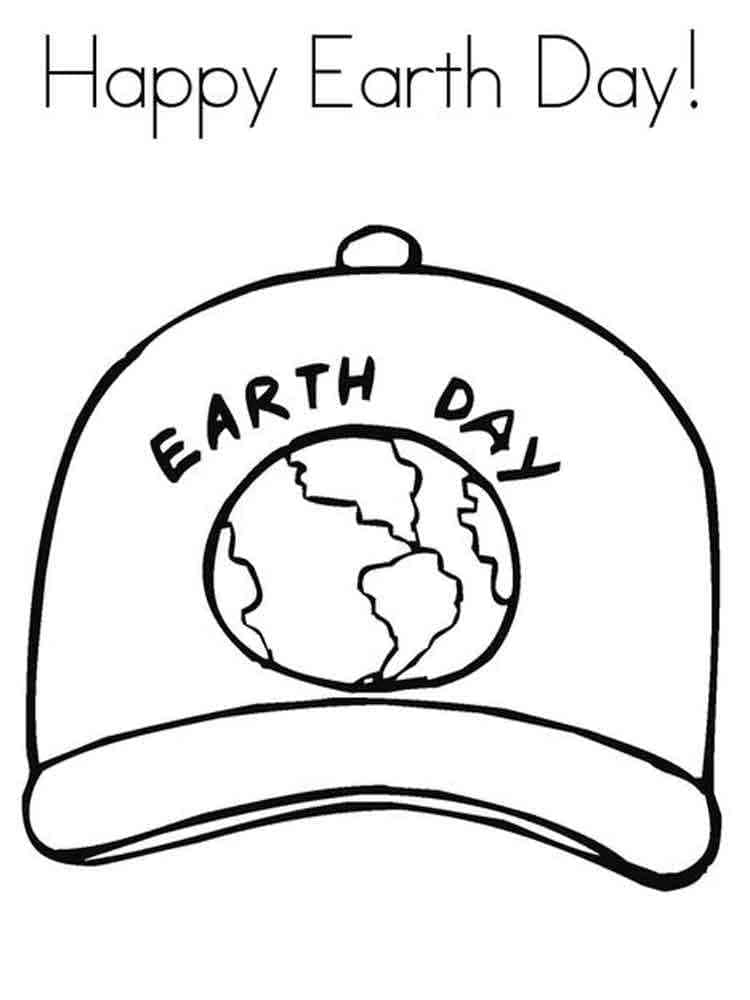 Earth Day Cap coloring page