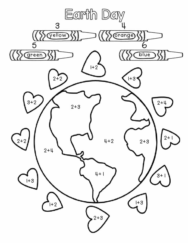 Earth Day Color By Number coloring page