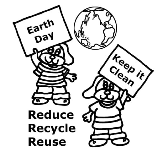 Earth Day Keep it Clean coloring page