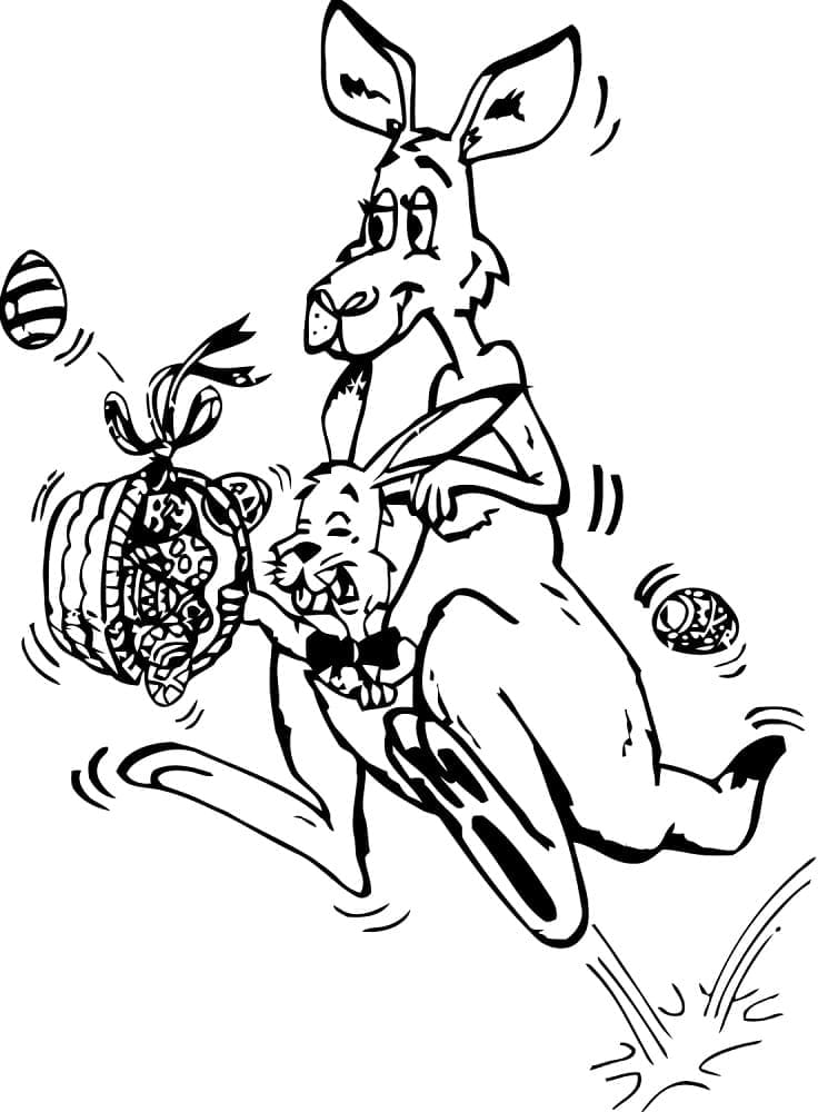 Easter Kangaroo coloring page