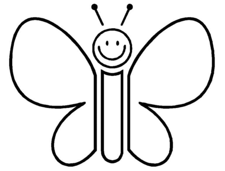 Easy Butterfly for Toddler coloring page