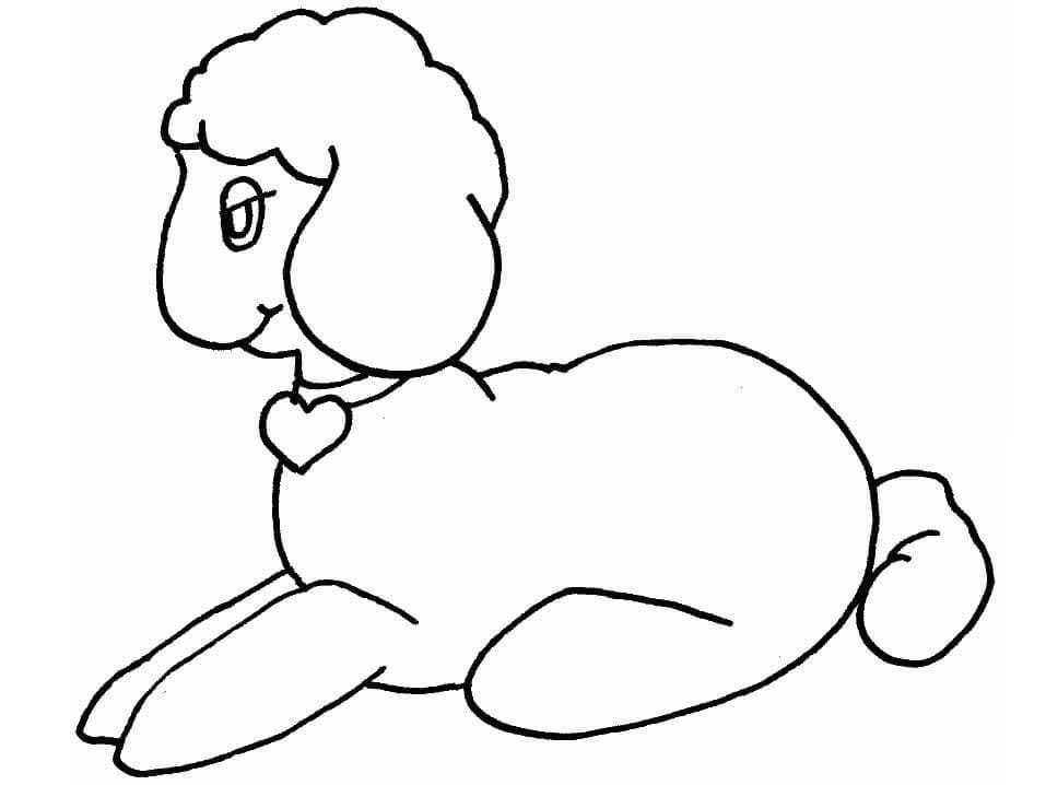 Easy Lamb coloring page