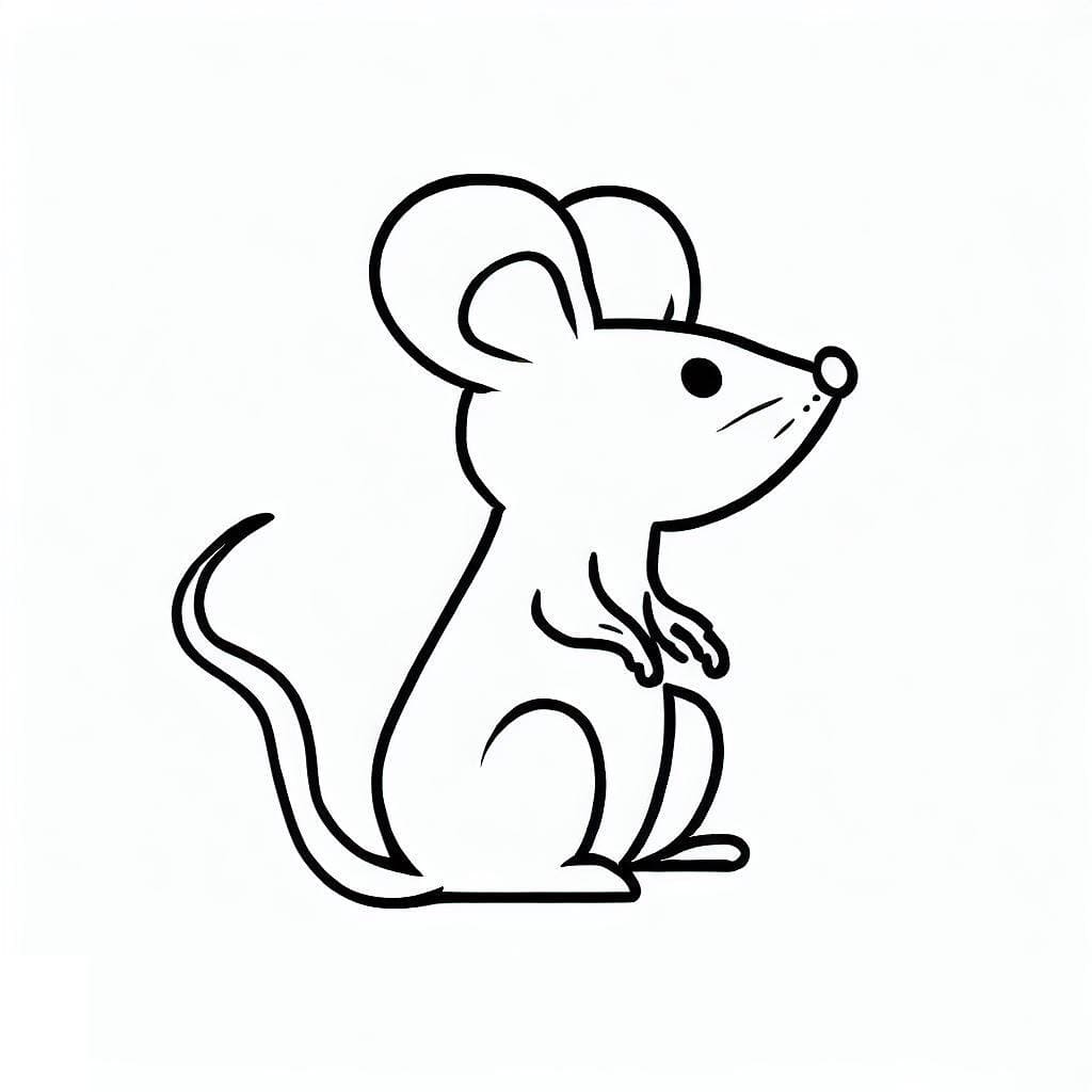 Easy Mouse coloring page