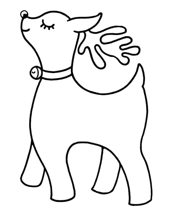 Easy Reindeer coloring page