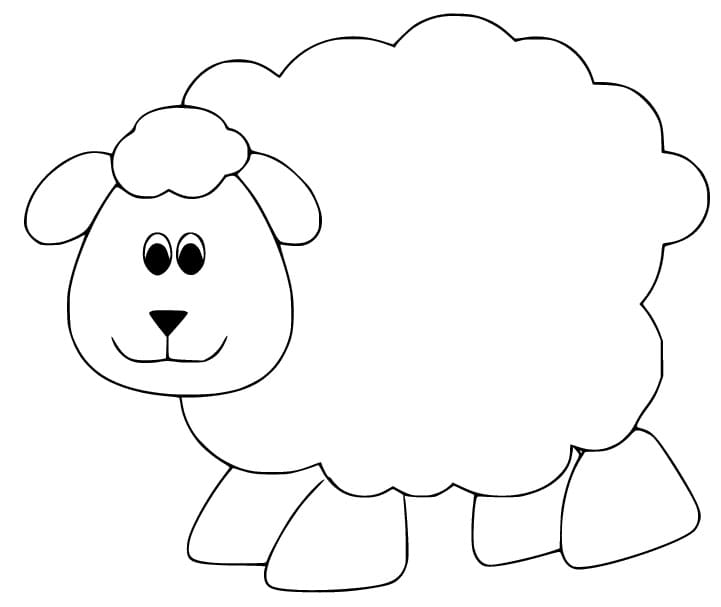 Easy Sheep coloring page