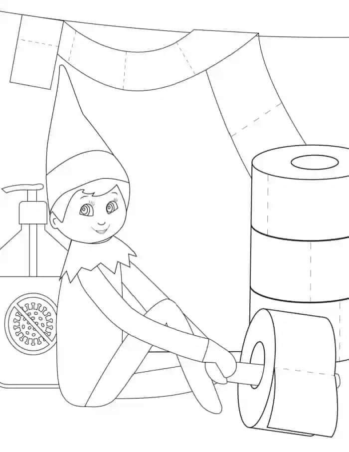 Elf on Shelf coloring page