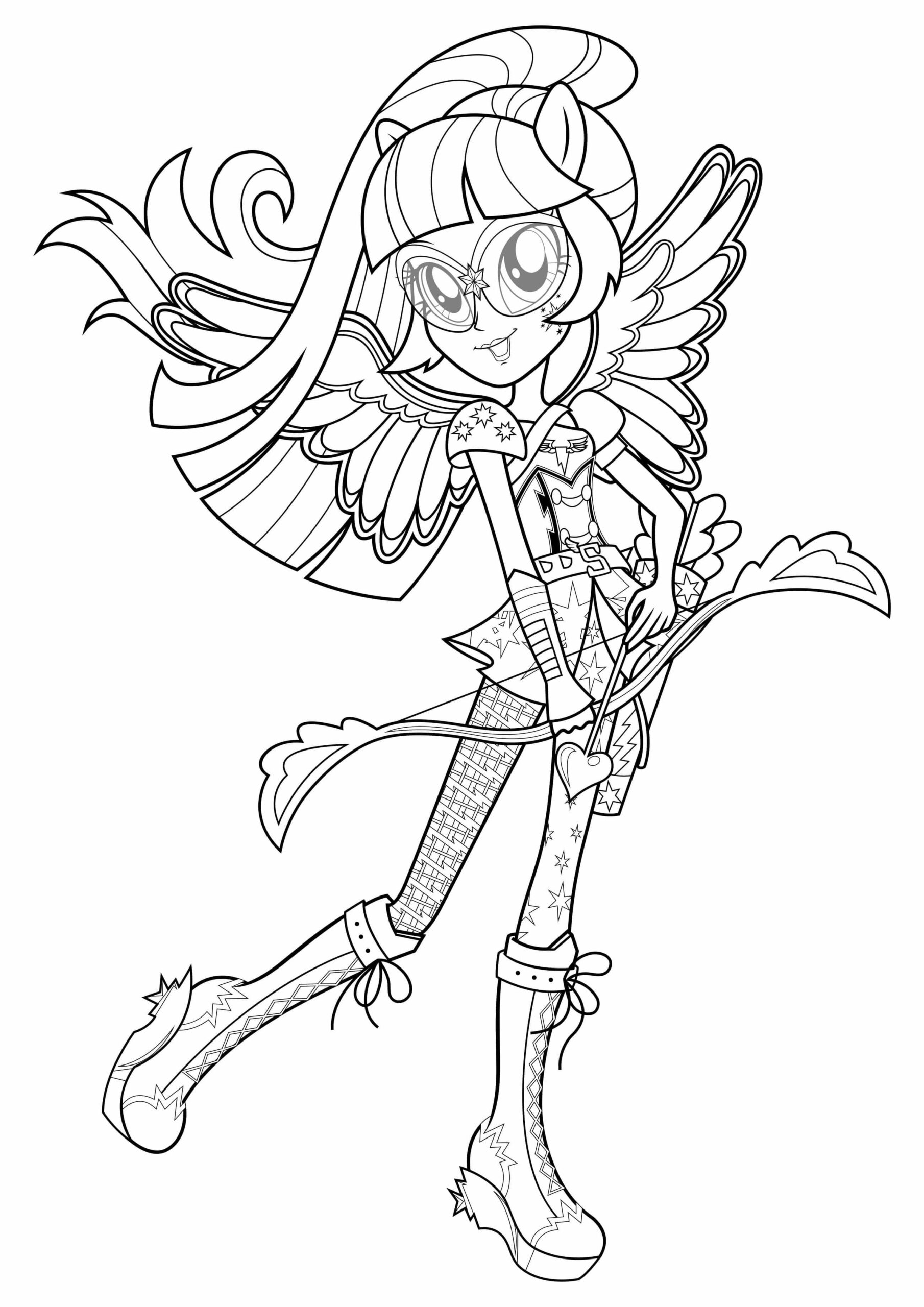 Fashionable Glitter As Cupid coloring page