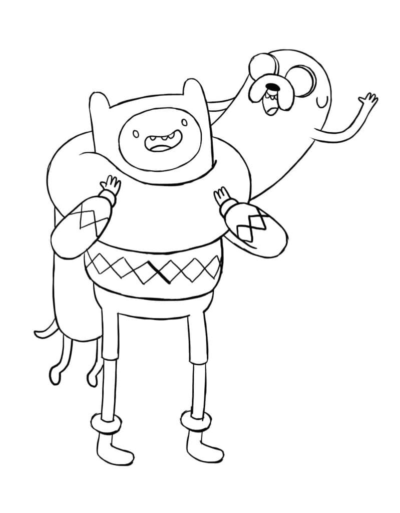 Finn and Jake in Adventure Time coloring page - Download, Print or ...