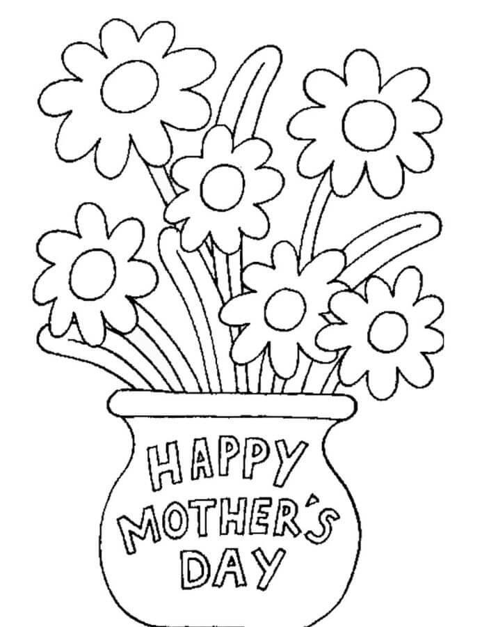 Flower Pot For Mom coloring page