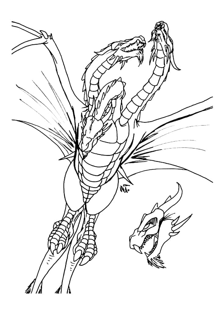 Flying Ghidorah coloring page