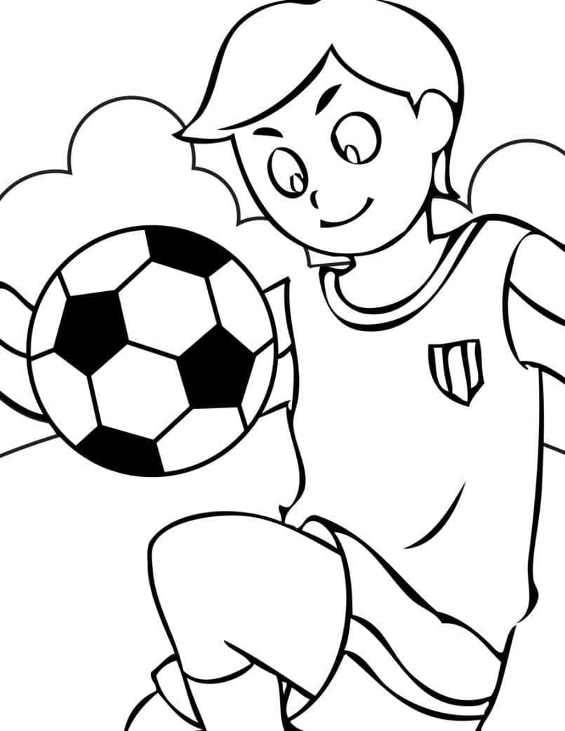 Football Boy coloring page