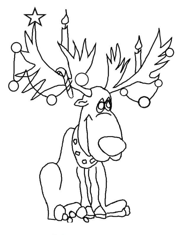 Free Christmas Reindeer coloring page