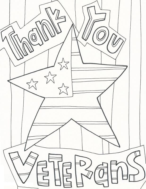 Free Drawing of Happy Veterans Day coloring page