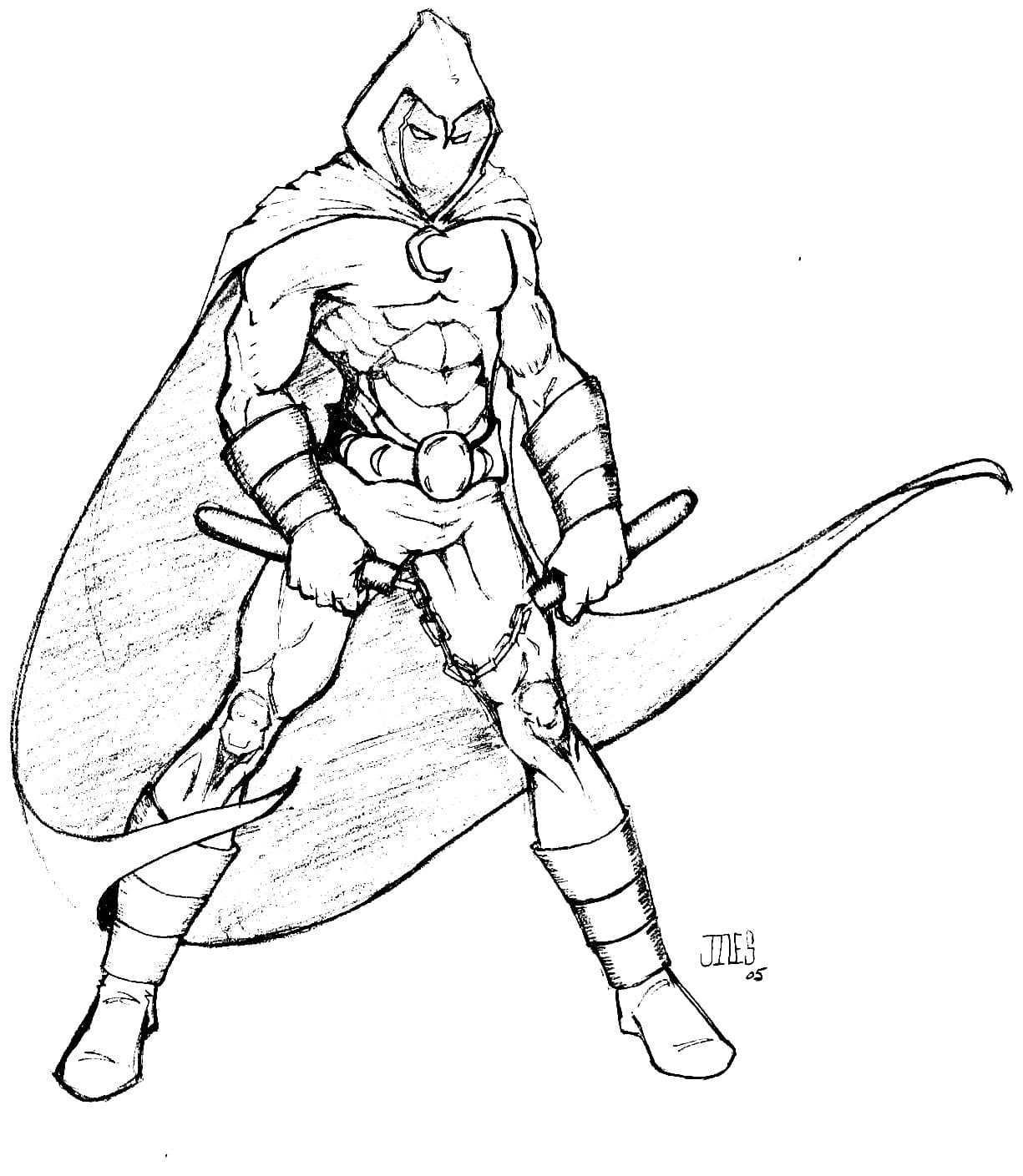 Free Drawing of Moon Knight coloring page - Download, Print or Color ...