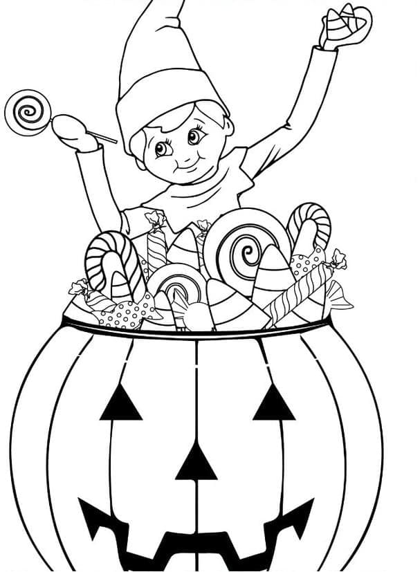 Free Elf on the Shelf coloring page