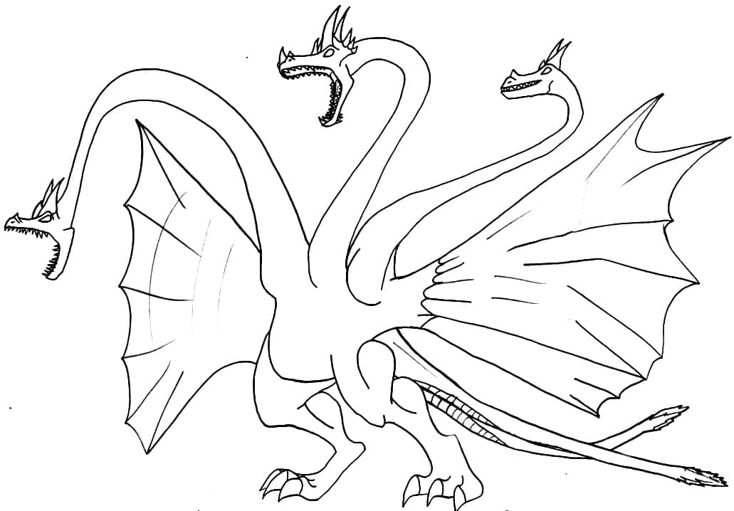 Free Ghidorah coloring page