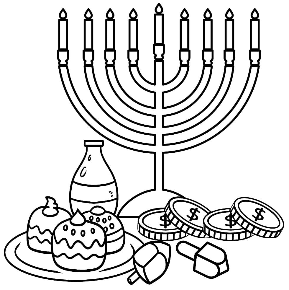 Free Hanukkah coloring page