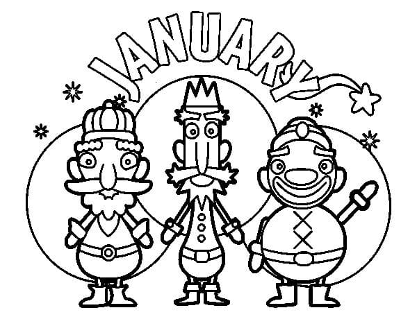 Free January coloring page