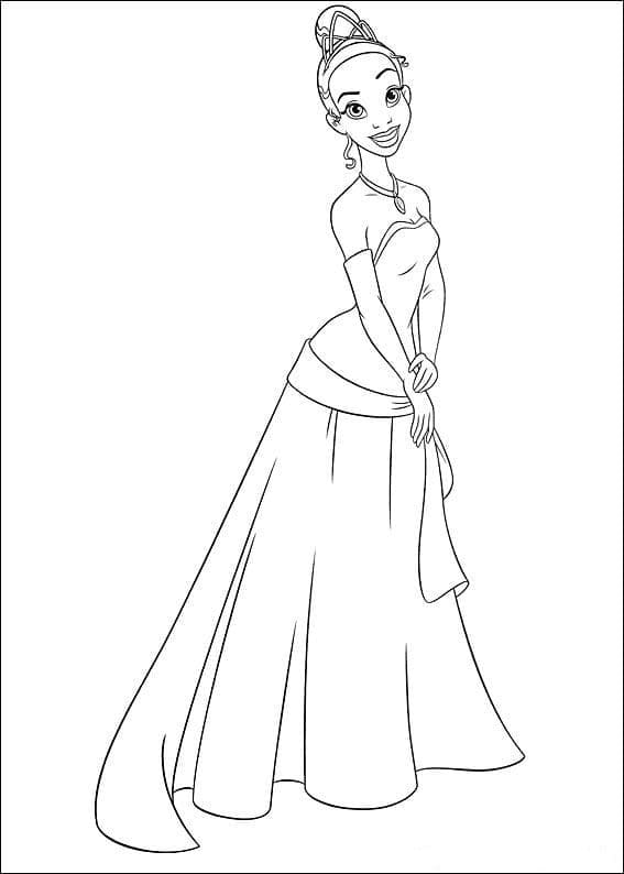 Free Princess Tiana coloring page