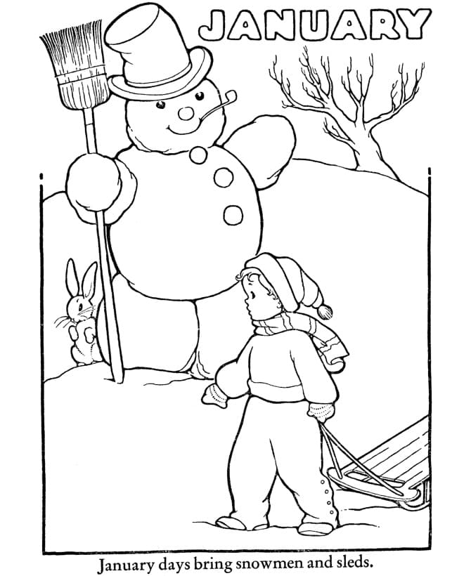 Free Printable January Snowman