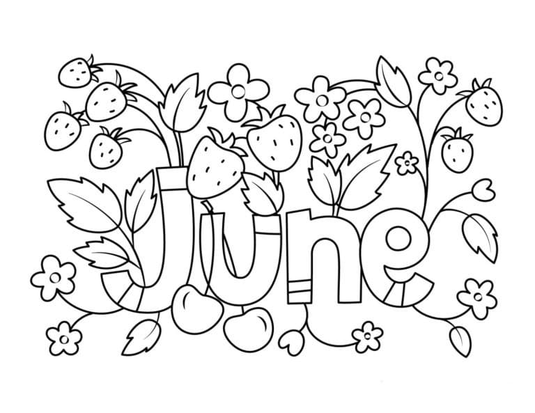 Free Printable June coloring page - Download, Print or Color Online for ...