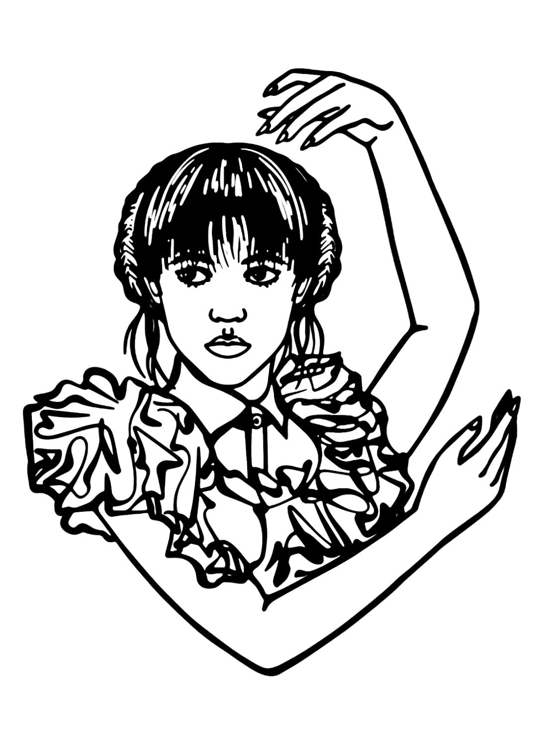 Free Printable Wednesday Addams Coloring Page Download Print Or 