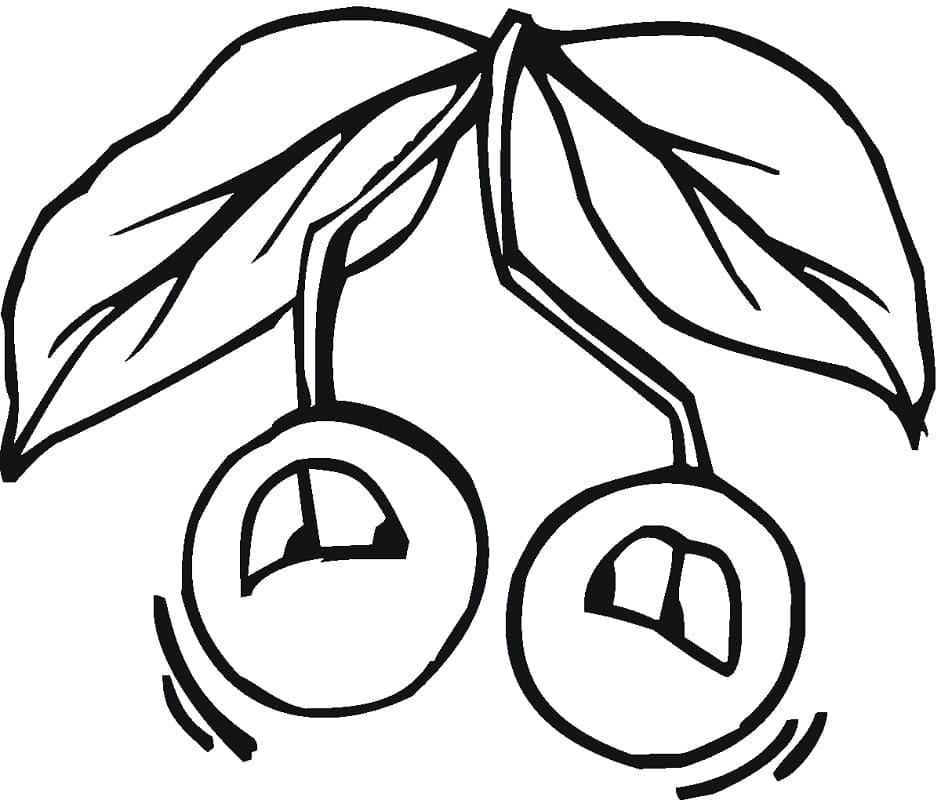 Funny Cherries coloring page