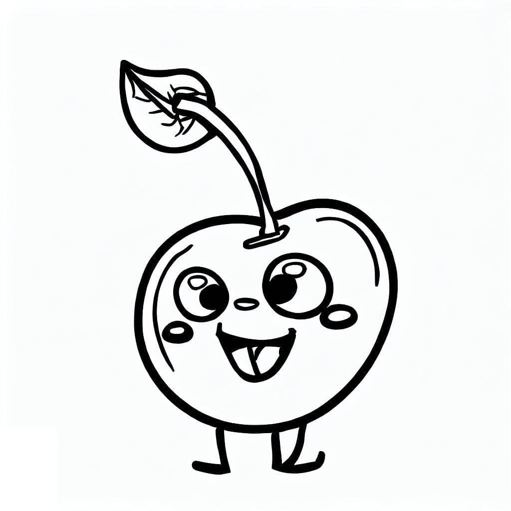 Funny Cherry coloring page - Download, Print or Color Online for Free