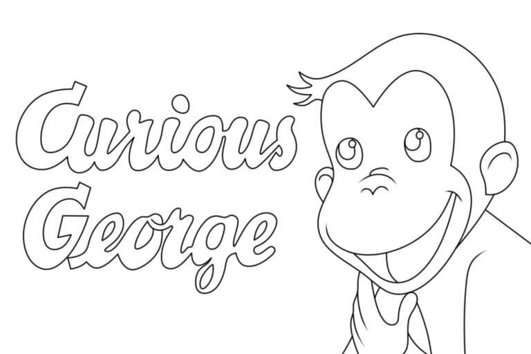 Funny Curious George coloring page