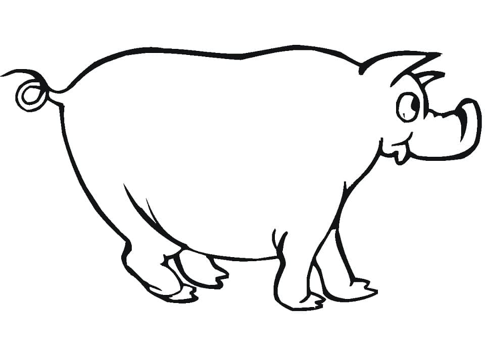 Funny Pig coloring page