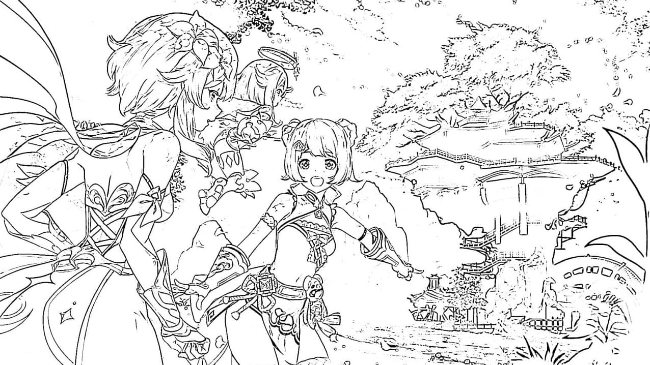 Genshin Impact World coloring page - Download, Print or Color Online ...