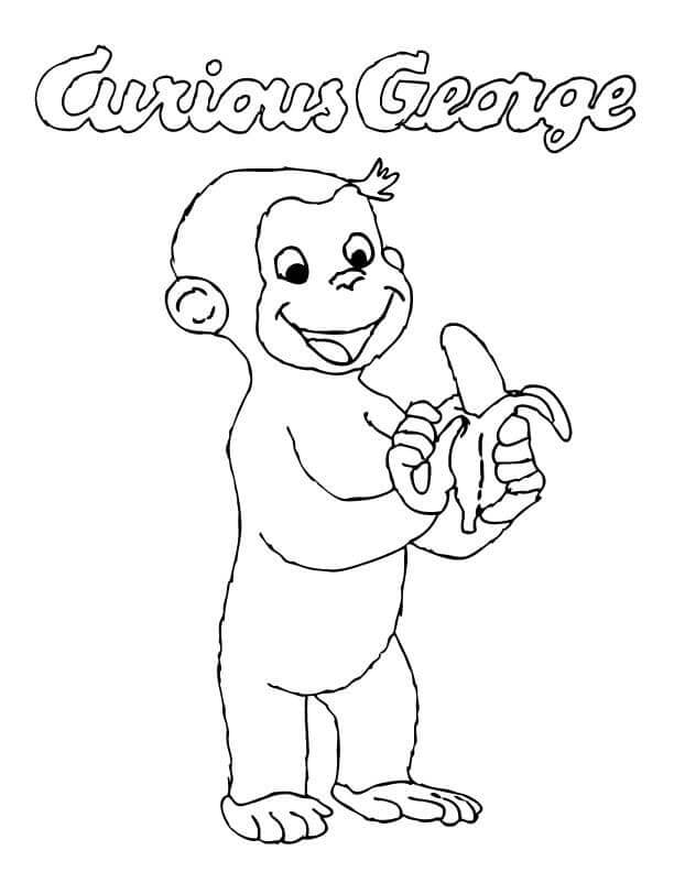 George Loves Sweet and Tasty Bananas coloring page