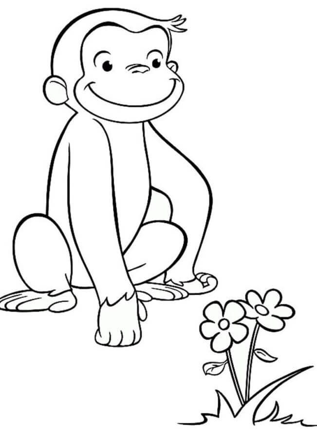 George Sees His Favorite Flowers Grow coloring page