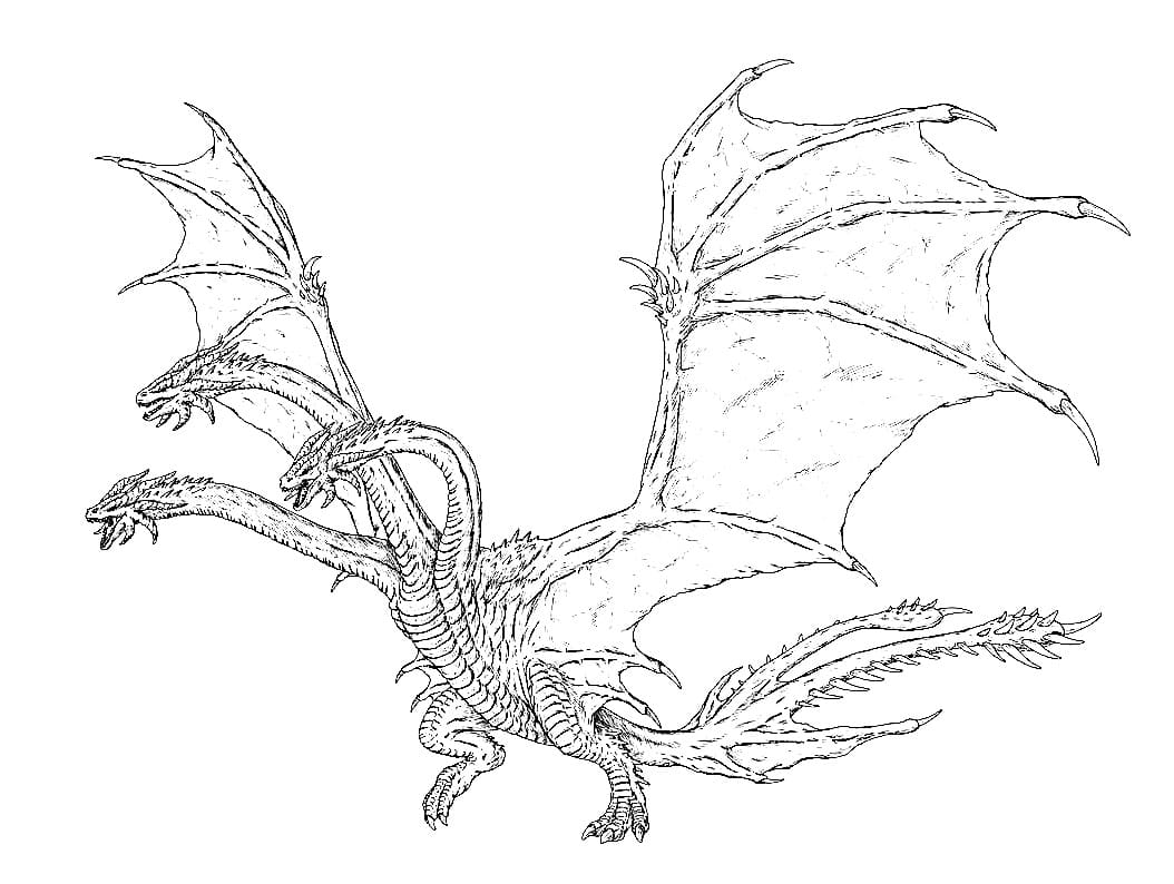 Ghidorah Image coloring page - Download, Print or Color Online for Free