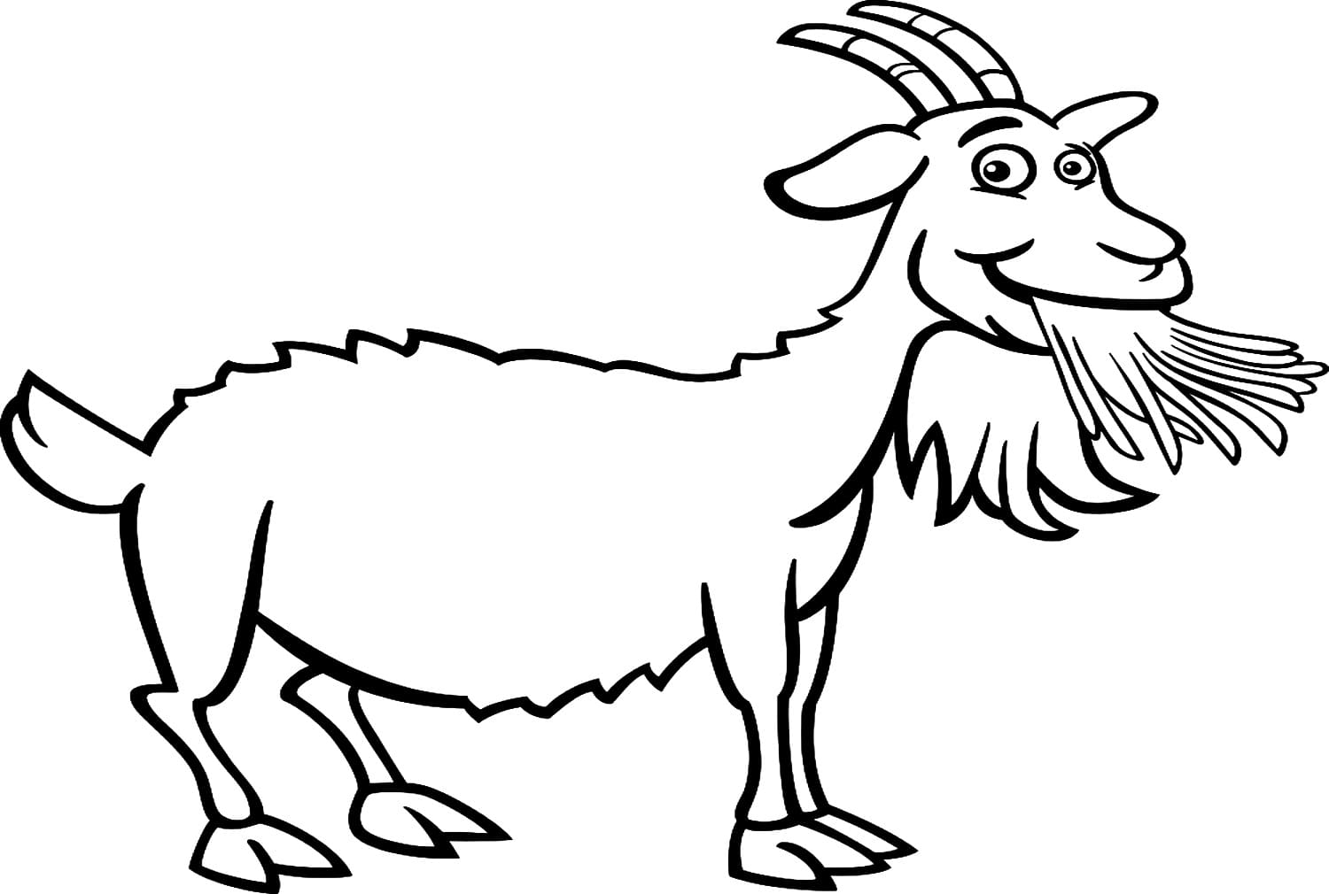 Goat is Eating Grass coloring page