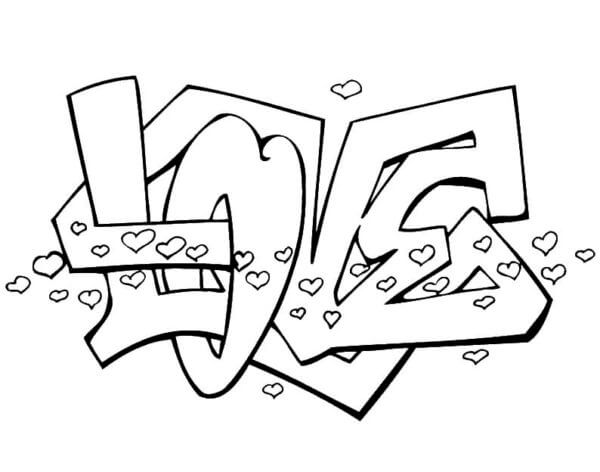 how to draw graffiti letters love