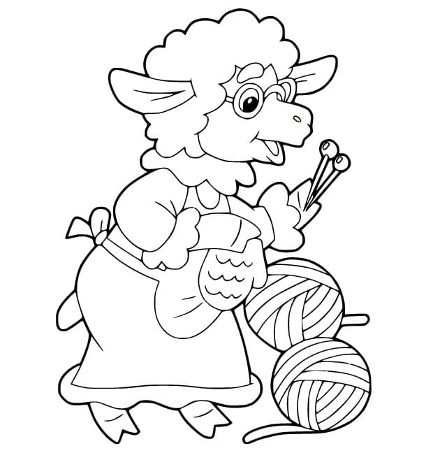 Granny Sheep coloring page