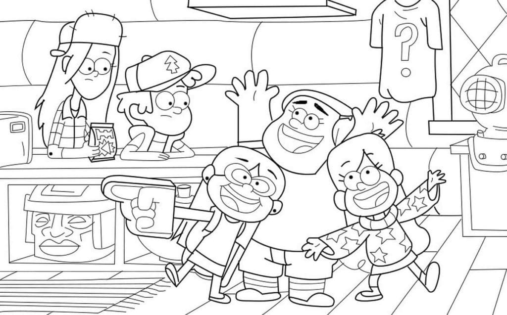 Gravity Falls Friends coloring page