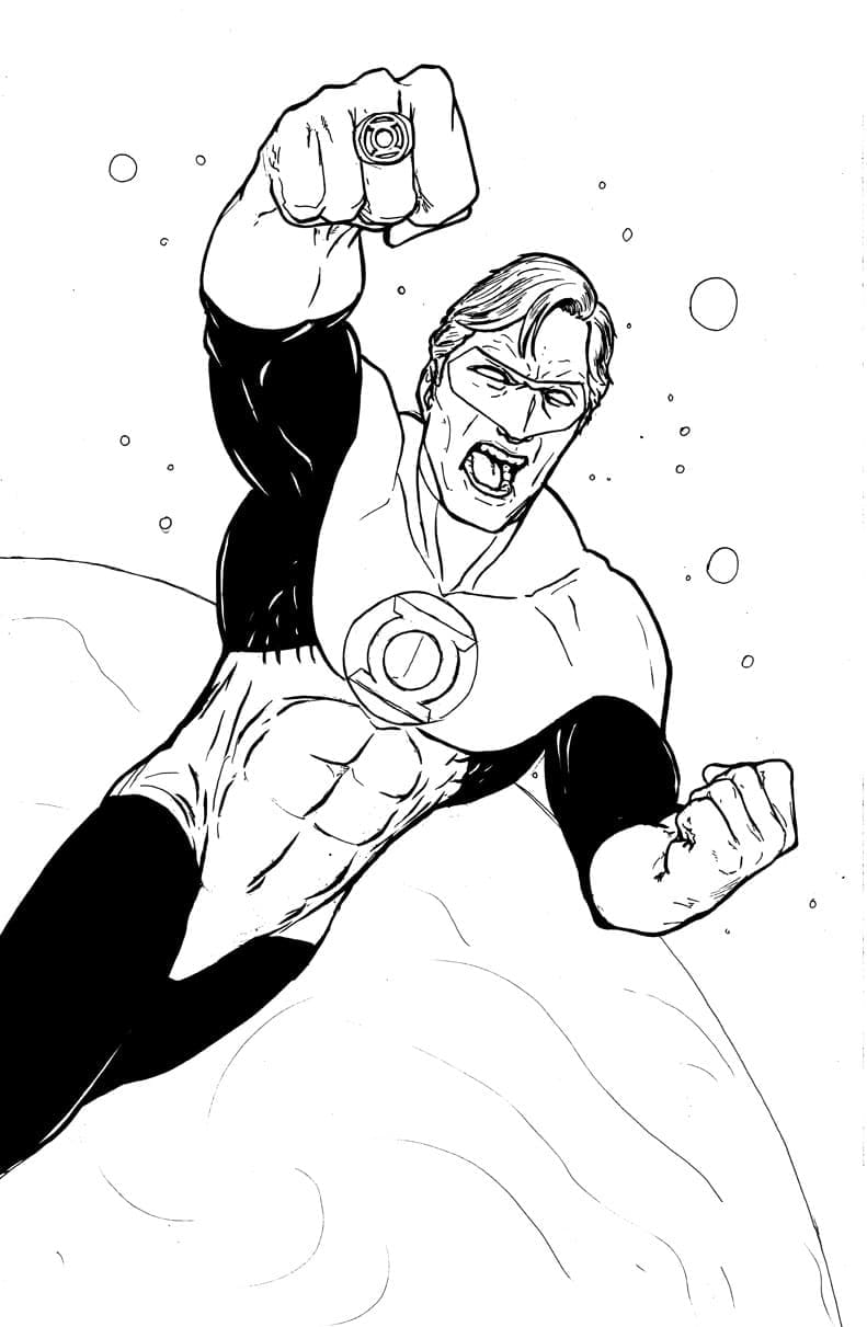 Green Lantern For Kids coloring page