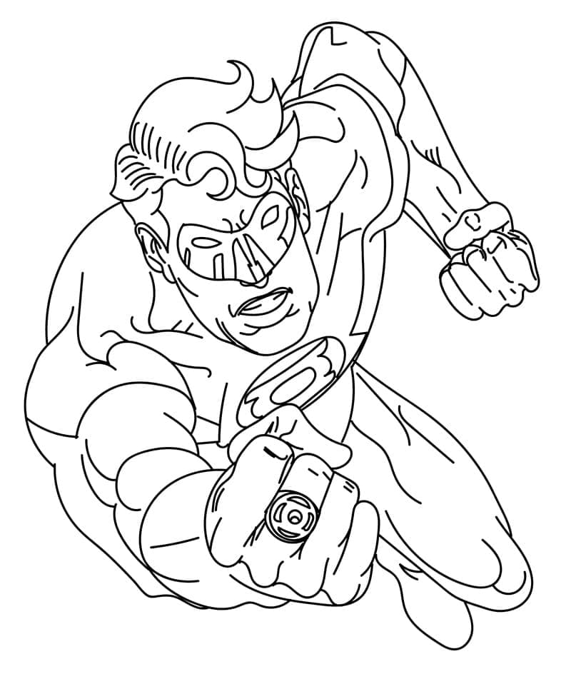 Green Lantern Printable For Kids coloring page