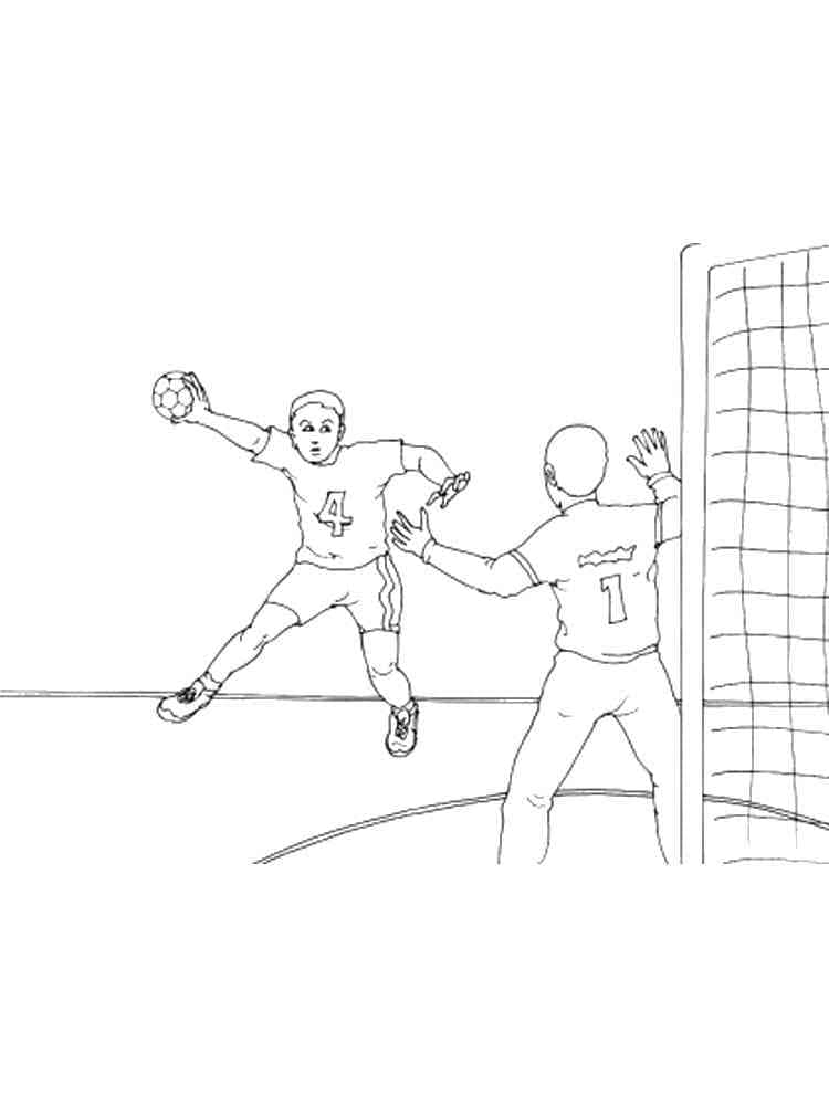 Handball Free Printable coloring page