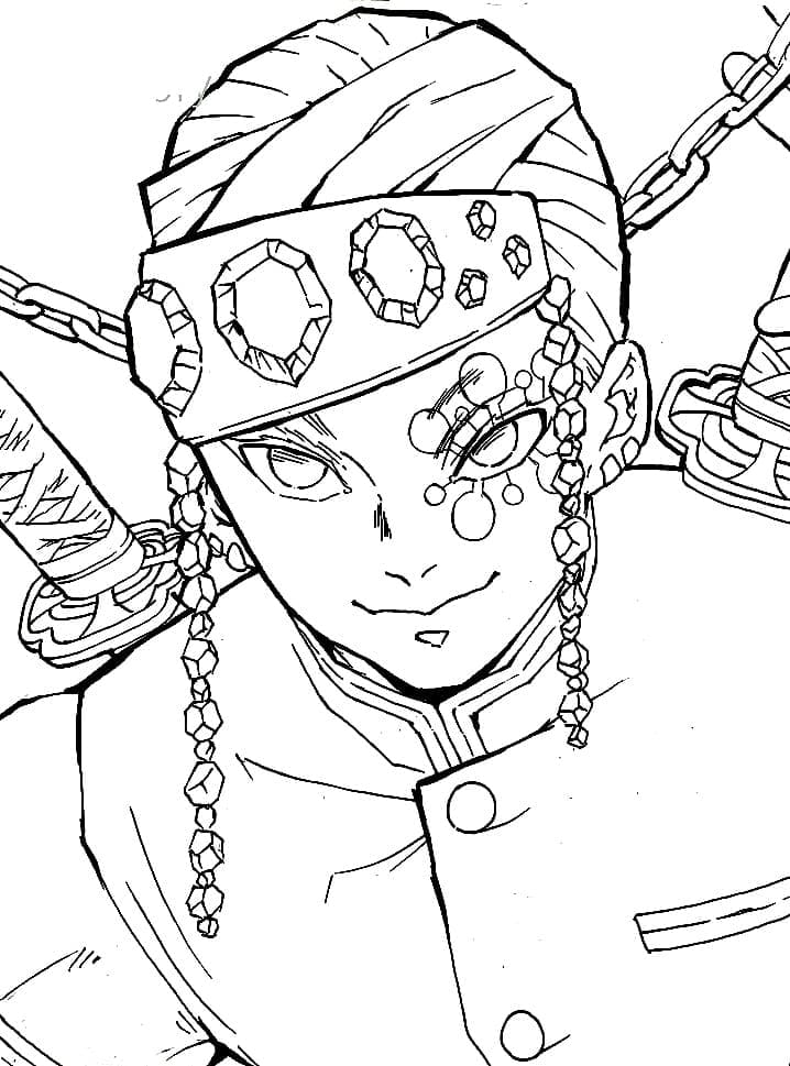 Handsome Tengen Uzui coloring page