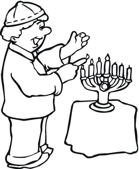 Hanukkah Jewish coloring page