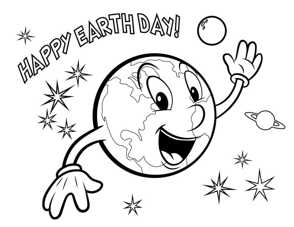 Happy Earth Day For Kids coloring page