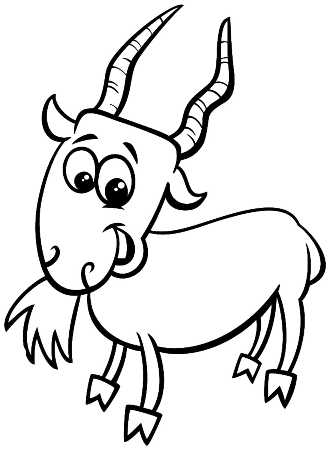 Happy Goat coloring page