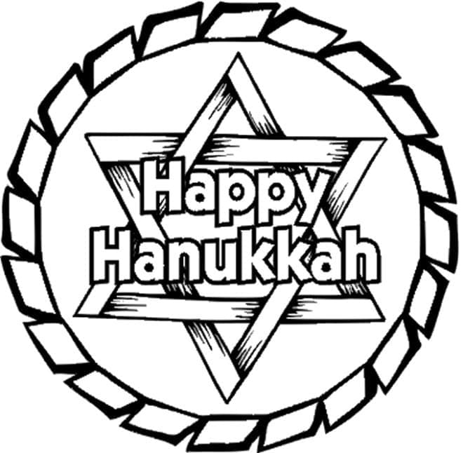 Happy Hanukkah coloring page