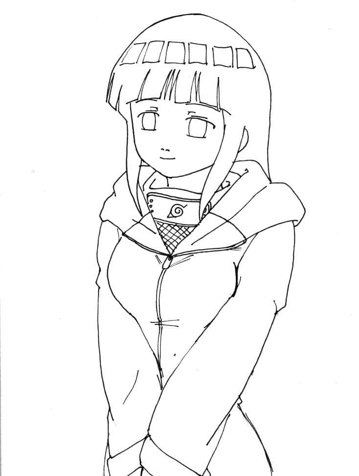 Happy Hinata coloring page