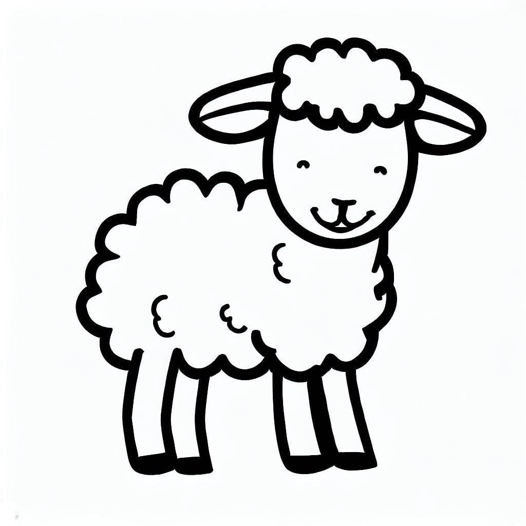 Happy Lamb coloring page - Download, Print or Color Online for Free